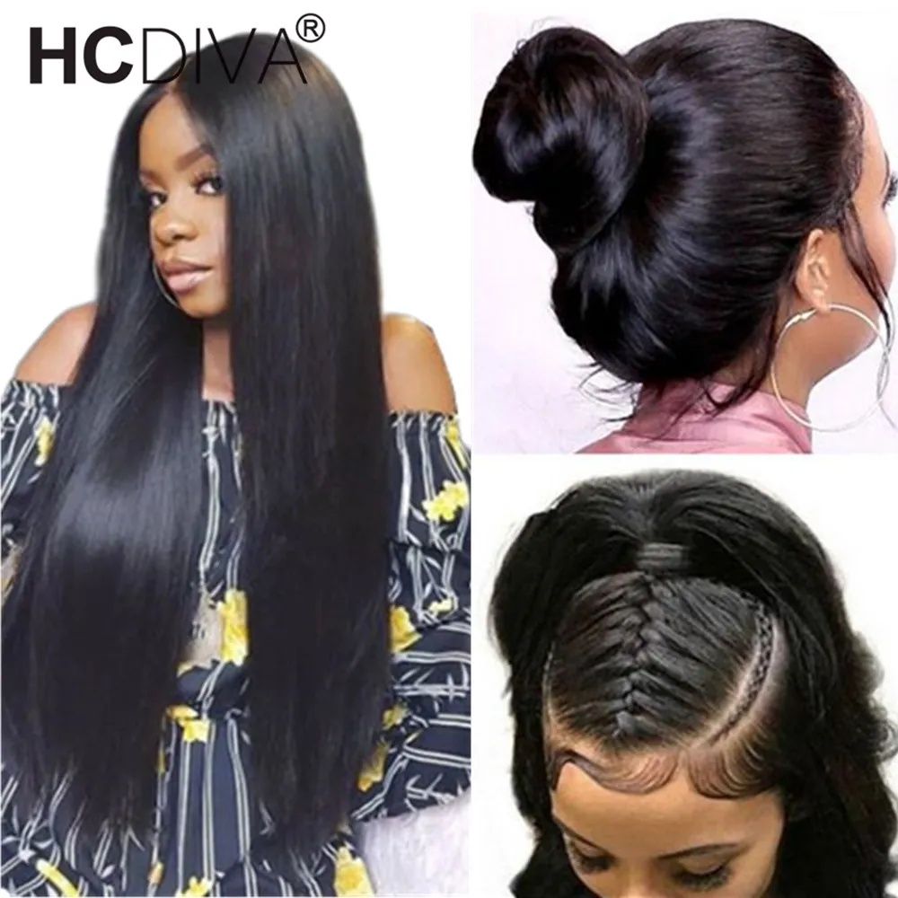 13*4 Синтетические волосы на кружеве парик прямо бразильский Реми парики из