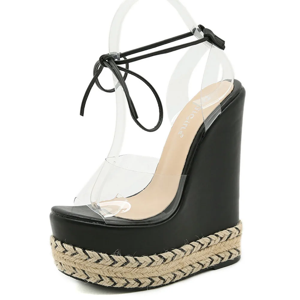 

Lapolaka Big Size 42 Platform Extreme High Heels Summer Shoes For Women Wedges Sandals Sexy Party Footwear
