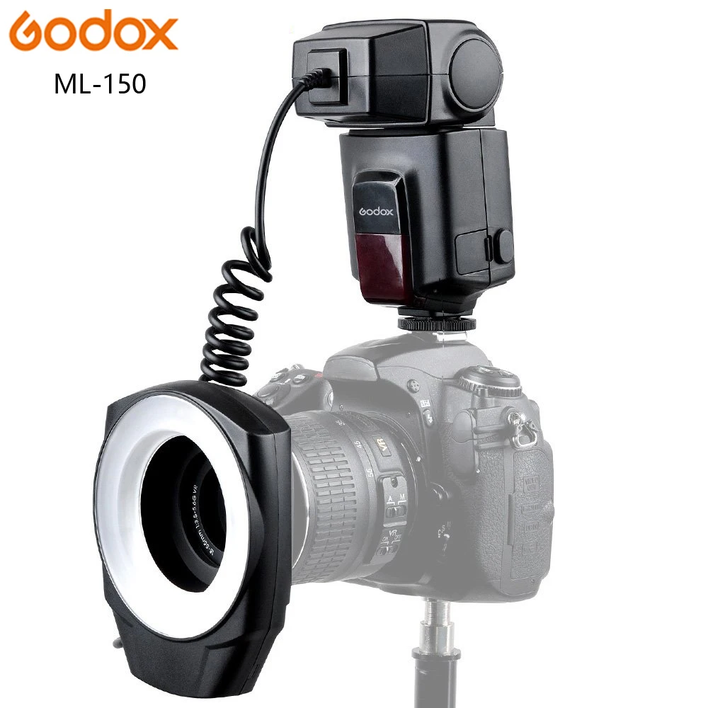 Godox ML-150 макро-кольцевой светильник для вспышки Speedlite с 6 переходными кольцами