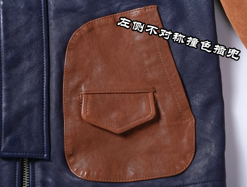 

2021 new arrivals men's patchwork genuine contrast color fashion jacket men suede leather coat male