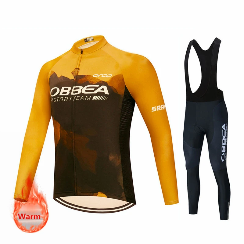 

Winter Thermal Cycling Clothing 2021 Orbeaful Long Sleeve Cycling Jersey Set Ropa Ciclismo MTB Maillot Bike Uniform Triathlon