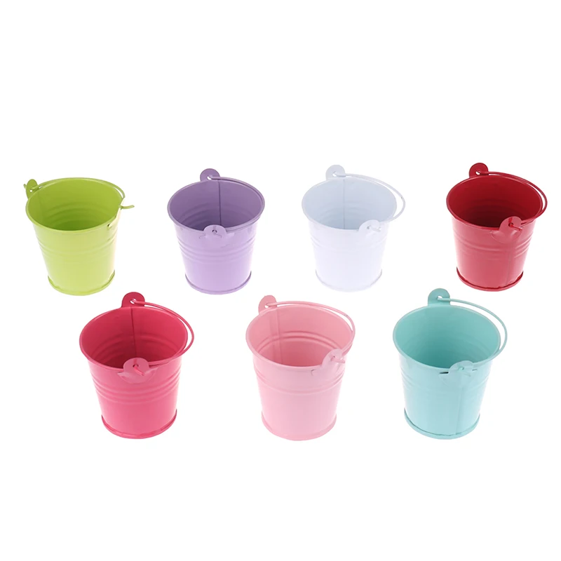 

1:6 1:12 Scale Mini Candy Metal Buckets Decoration Miniature Toy Doll Food Kitchen Living Room Accessories for BJD Dollhouse