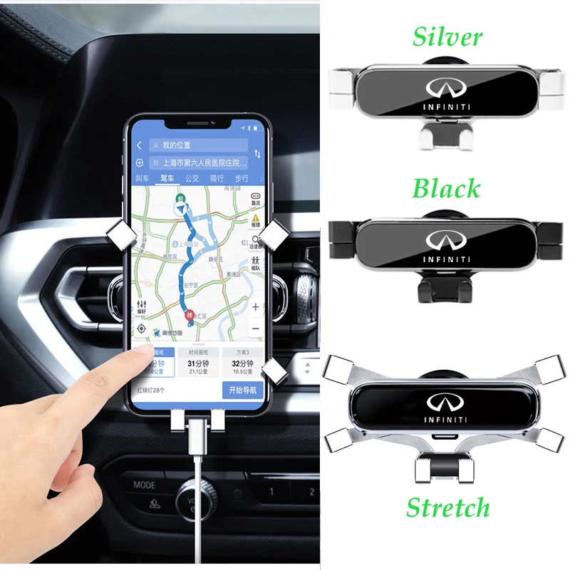 

Мини-держатель для телефона автомобильный эластичный с креплением на вентиляционное отверстие для Infiniti Logo G20 G35 G37 FX35 Q30 Q50 Q60 QX50 Q45 QX70 QX80 I35 I30
