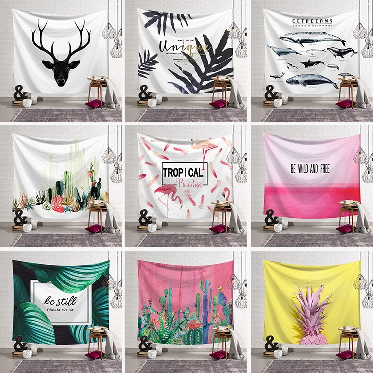 Летний зеленый искусственный настенный большой гобелен С КАКТУСОМ ковер 150x130 см