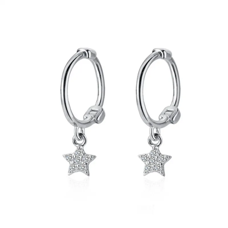 Серьги гвоздики женские с кристаллами и Луной|Серьги-гвоздики| |