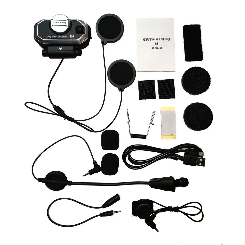 

Bluetooth-compatible Intercom Motorcycle Helmet Headsets Wireless Walkie Talkie Moto Stereo Interphone