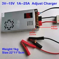 adjustable charger 1a 25a current 3v 15v voltage 12v 14 6v lifepo4 li ion lipo lithium fast charge 1s 2s 3s 4s