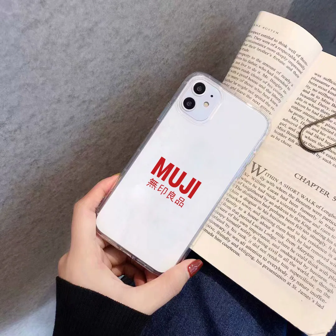 JAMULAR Luxury MUJI Japanese Letter Unique Phone Case For iPhone 11 Pro XS MAX XR 7 X 8 Plus Clear Soft TPU Back Cover Coque Bag | Мобильные
