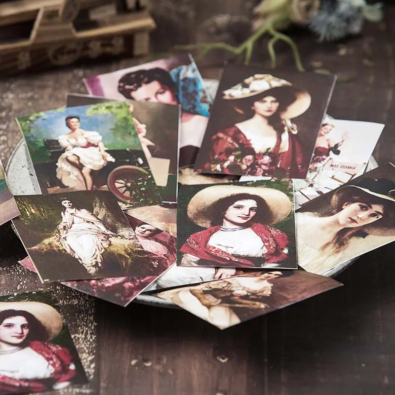 Vintage Beautiful Girl Photo Material Background Paper Junk Journal Diary Planner Scrapbooking Decorative DIY Craft Paper