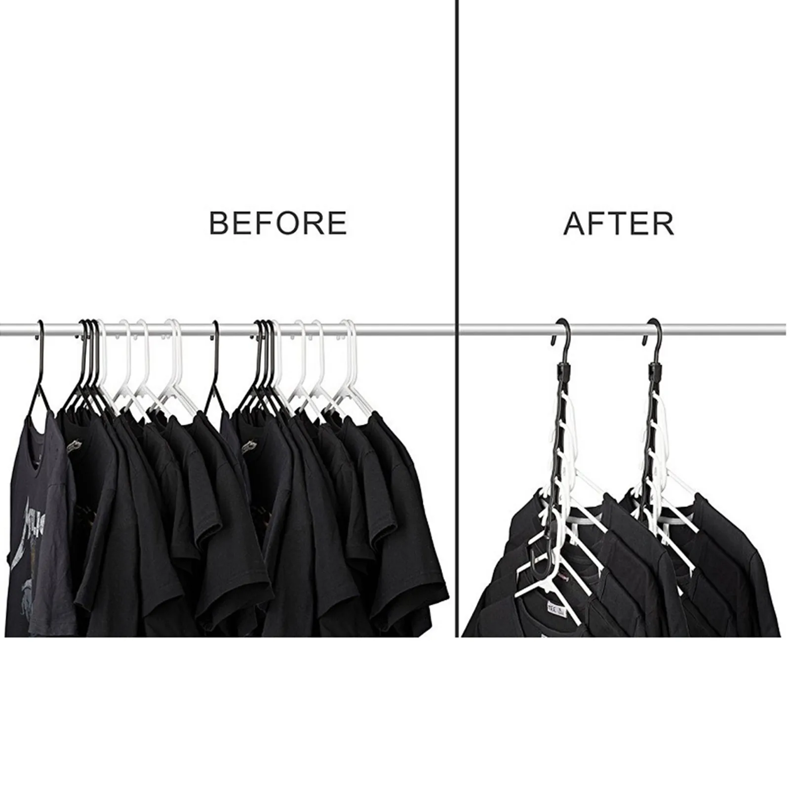 

Clothes Hangers Organizer Closet Space Saving Save Plastic Hanger Hook Plastic Scarf Storage Holders Home Bedroom Storage Rack