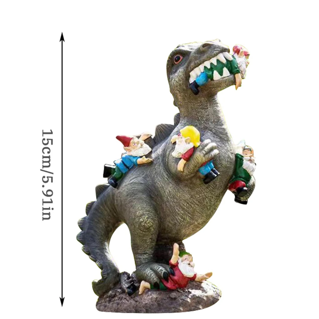 

Garden Gnome Statues Outdoor Decor, Dinosaur Eating Gnomes Garden Decor Garden Ornaments Handicraft Flower Pot Accessories