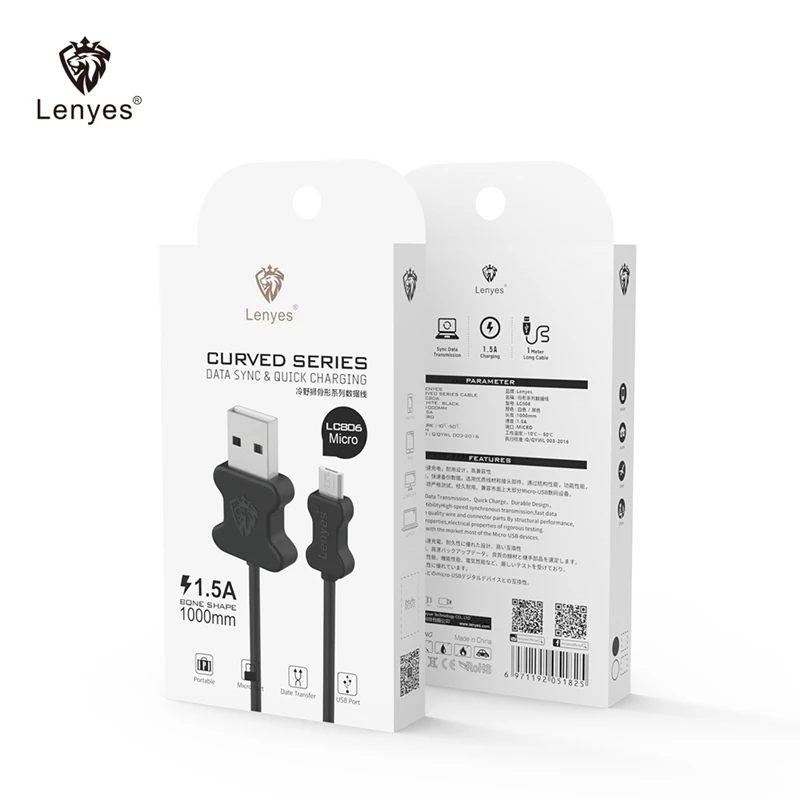 Lenyes ПВХ зарядный кабель 100 см 1.5A type C IOS USB Micro V8 для samsung S8 S9 S10 Note 10 Кабели мобильных