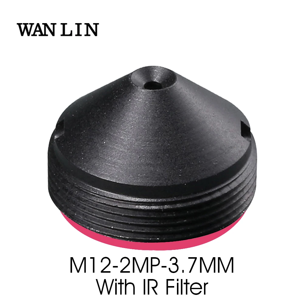 HD 2,0-мегапиксельный объектив-обскура 3,7 мм с ИК-фильтром для камер видеонаблюдения, крепление M12, диафрагма F2.0, фиксированная диафрагма, формат изображения 1/3 дюйма