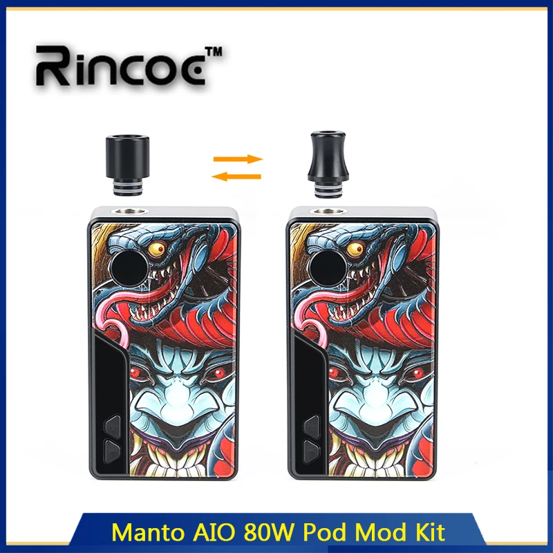 Оригинальный Ринко манто AIO 80 Вт Pod Mod комплект Питание от одной батареи 18650 и 3 мл