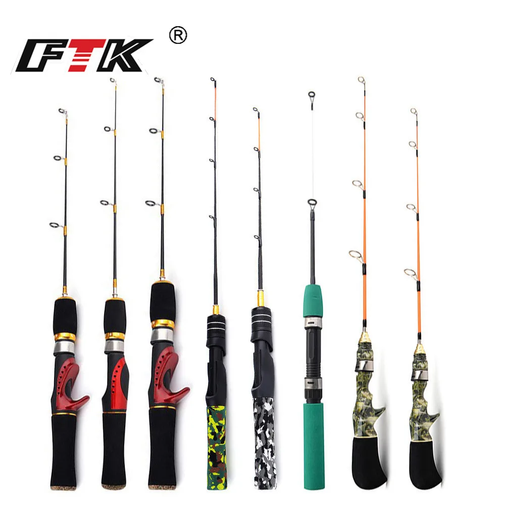 FTK New Winter Ice Fishing Rod Lightweight Hard/Soft Pole Portable 8 Styles Fishing Tackle Supplies