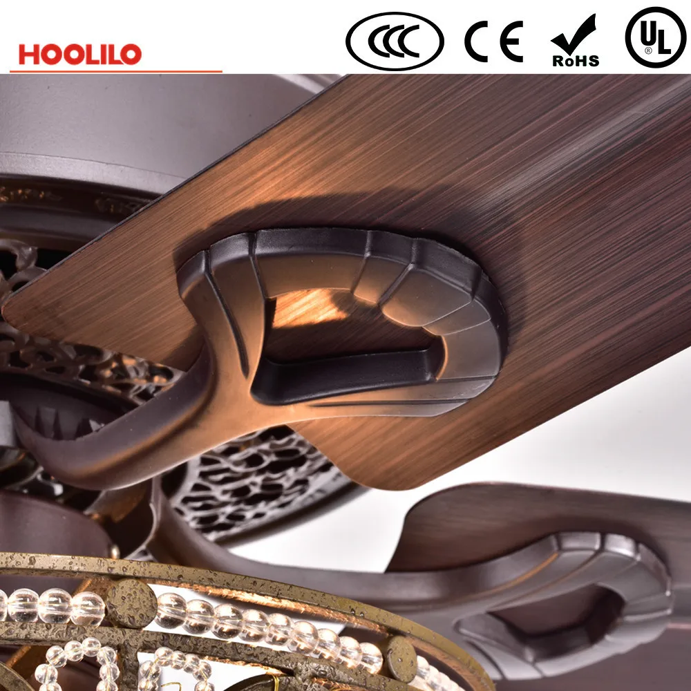 Gliska 52-Inch 5-Blade Rustic Bronze Lighted Ceiling Fans W Crystal Shade Optional Remote Control 110V 220V | Лампы и освещение