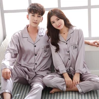 luxury pajama suit satin silk pajamas sets couple sleepwear family pijama lover night suit men women casual home clothing