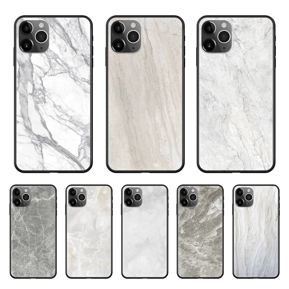 

Marble Phone Case cover For Iphone 12 11 8 7 6 5 XR PLUS X XS PRO SE 2020 MAX Mini black funda art cell cover 3D cover luxury