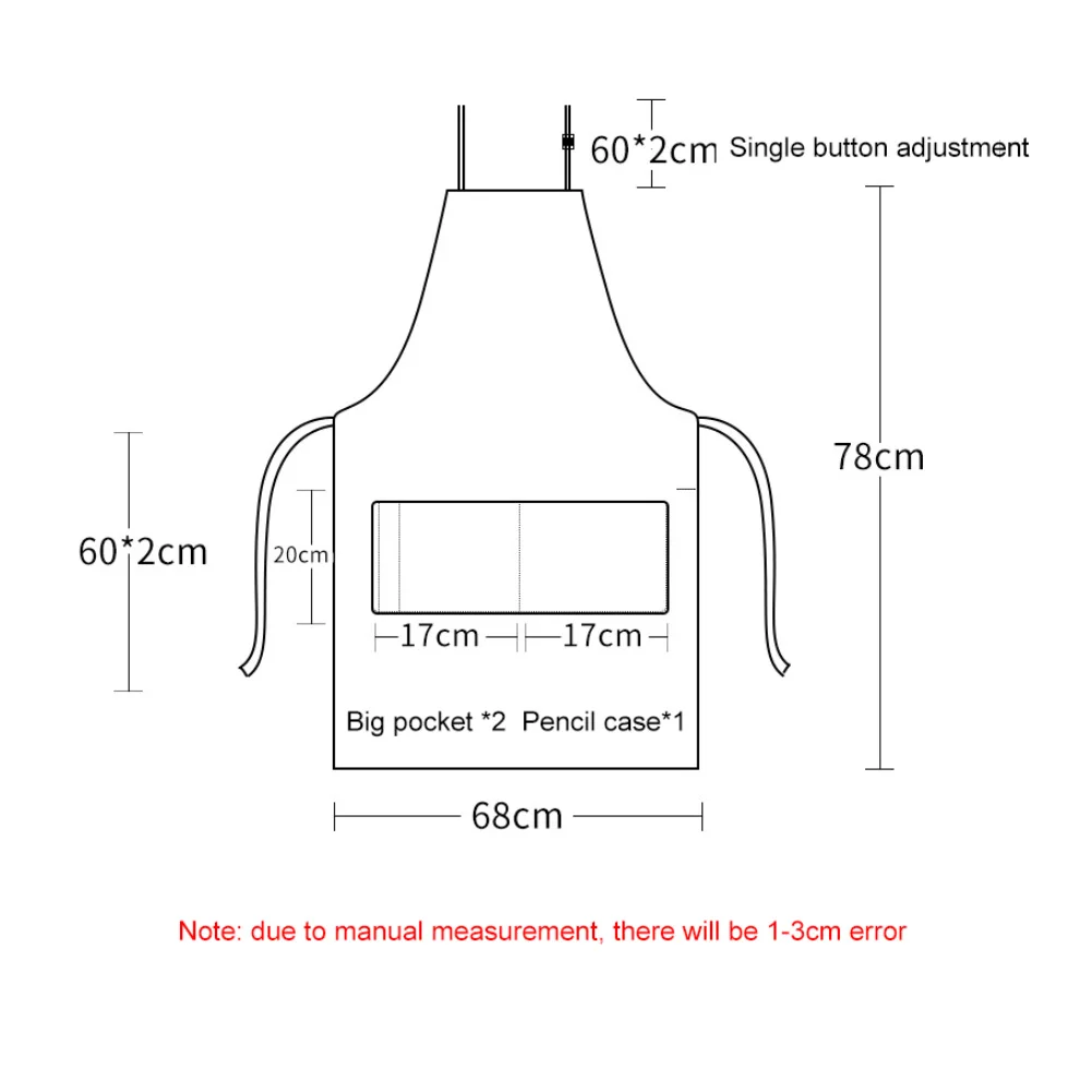 

Unisex Adjustable Waterproof Solid Color Home Kitchen Cooking BBQ Apron