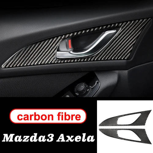 Door Panels A Для MAZDA 3 Axela аксессуары двери внутренняя ручка панель украсить углеродное волокно автомобильной внутренняя отделка наклейки - Название цвета: Door Panels A