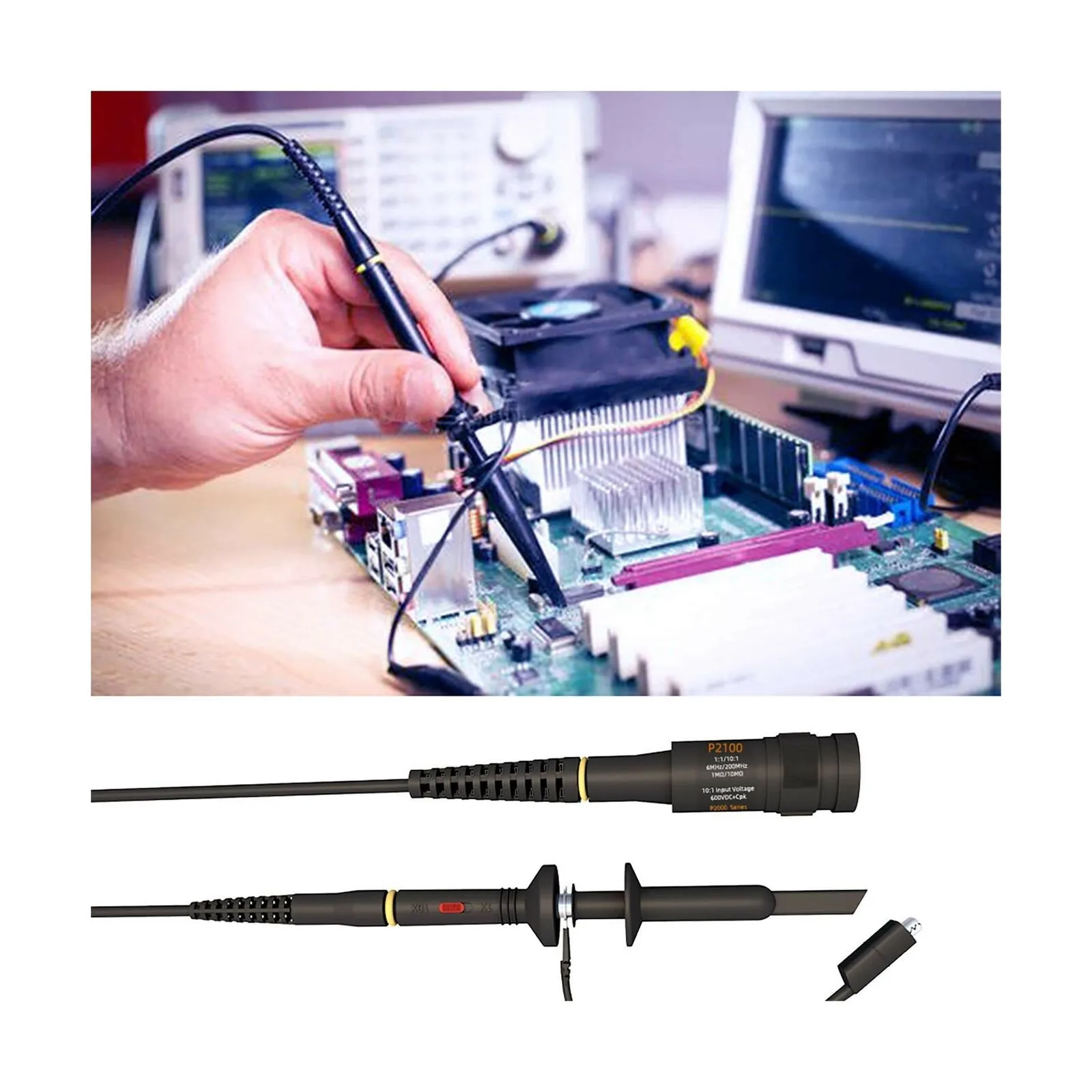 2 шт. щупы для осциллографа серии P2100 X1/X10|Осциллографы| |