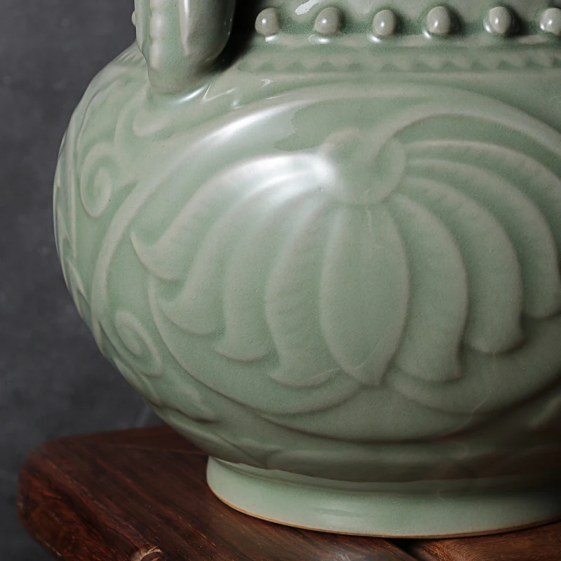 Celadon Китайский кунг-фу керамический чайник с ситечком ручной работы Дракон