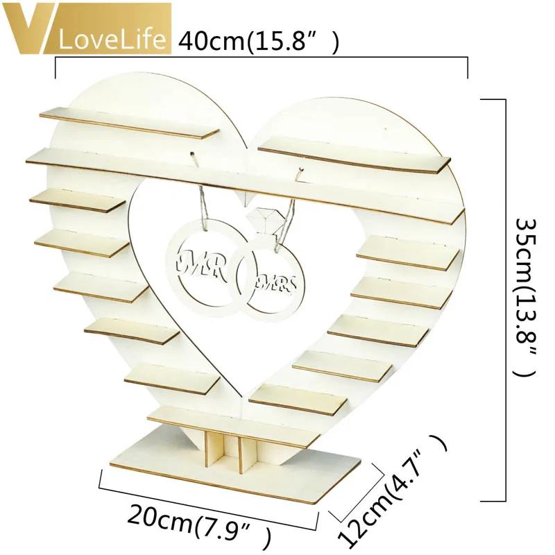 Деревянная подставка для шоколада романтическая торта конфеты в деревенском