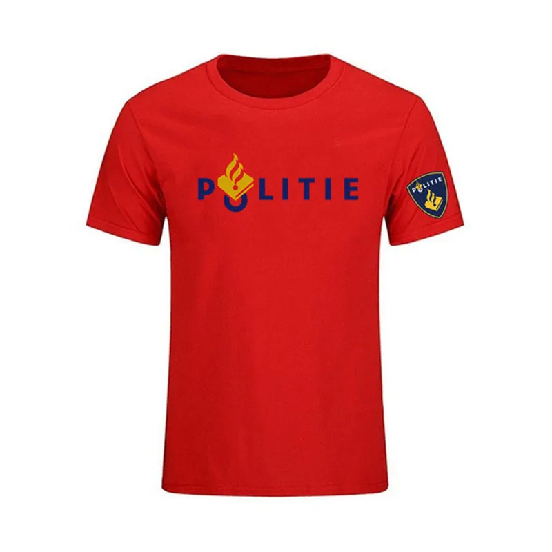 

Dutch Police Print Men's T-Shirt Netherlands Special Police Unit Counter-Strike Short Sleeve Fashion Summer Cotton Tees Tops