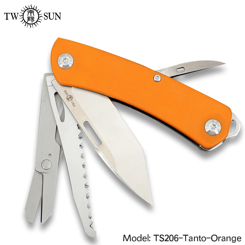 

Многофункциональный карманный нож TWOSUN TS206 с лезвием 14C28N