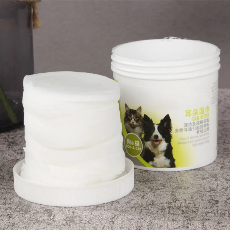 100 шт./лот новые салфетки для чистки ушей домашних животных собак устранения