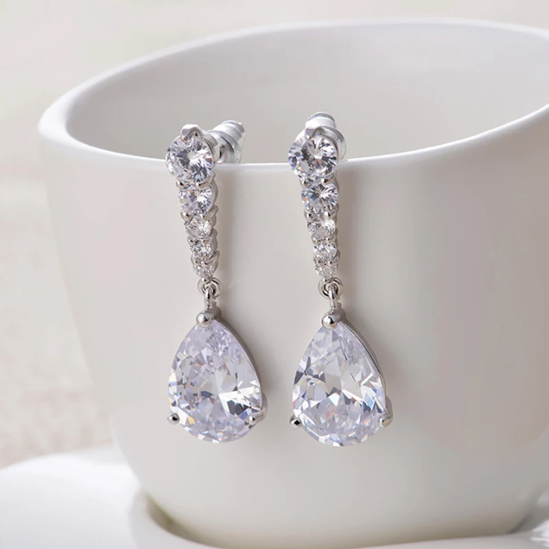UILZ модные серьги с цирконием и каплями воды ААА для женщин девушек свадебные