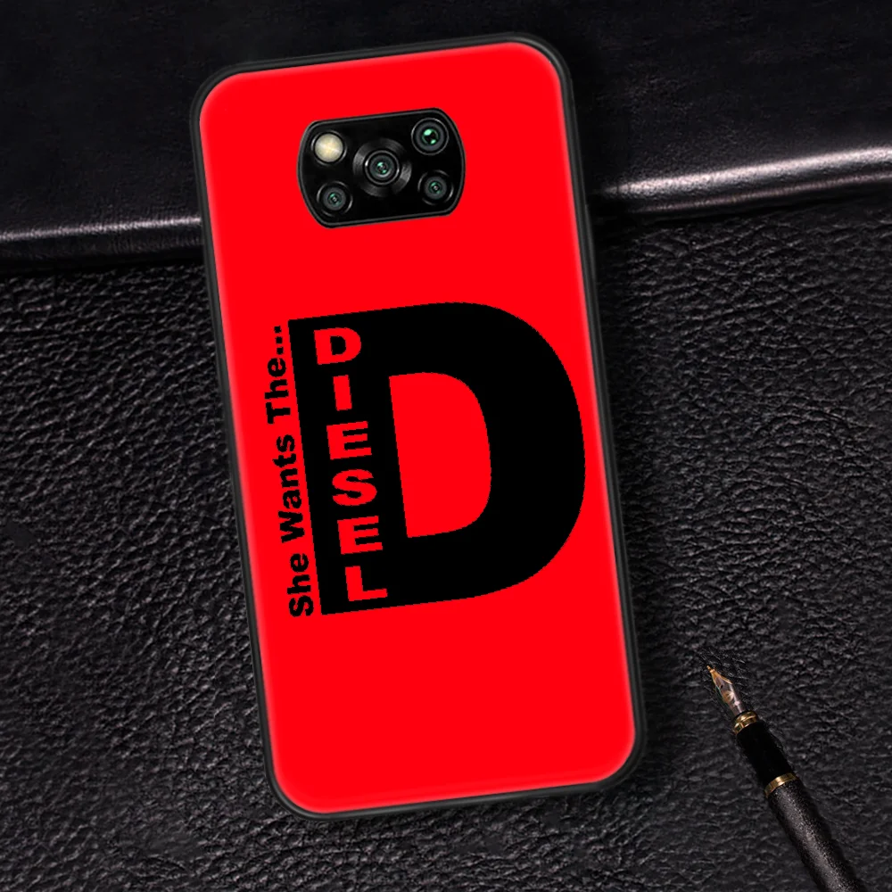 

DIESEL Luxury Fashion Brand Phone case Cover Hull For Xiaomi Mi A2 A3 8 9 SE 9T 10 10T Lite Pro Ultra Poco x3 black Etui Pretty