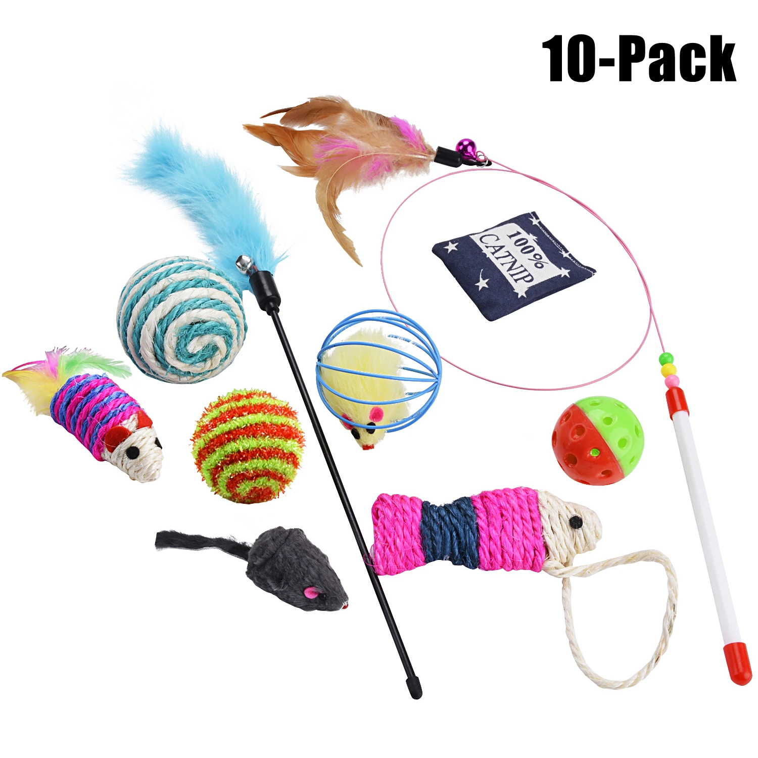 10 шт. игрушки для кошек Набор Kitty включает в себя кошачьи плюшевые мыши Когтеточка