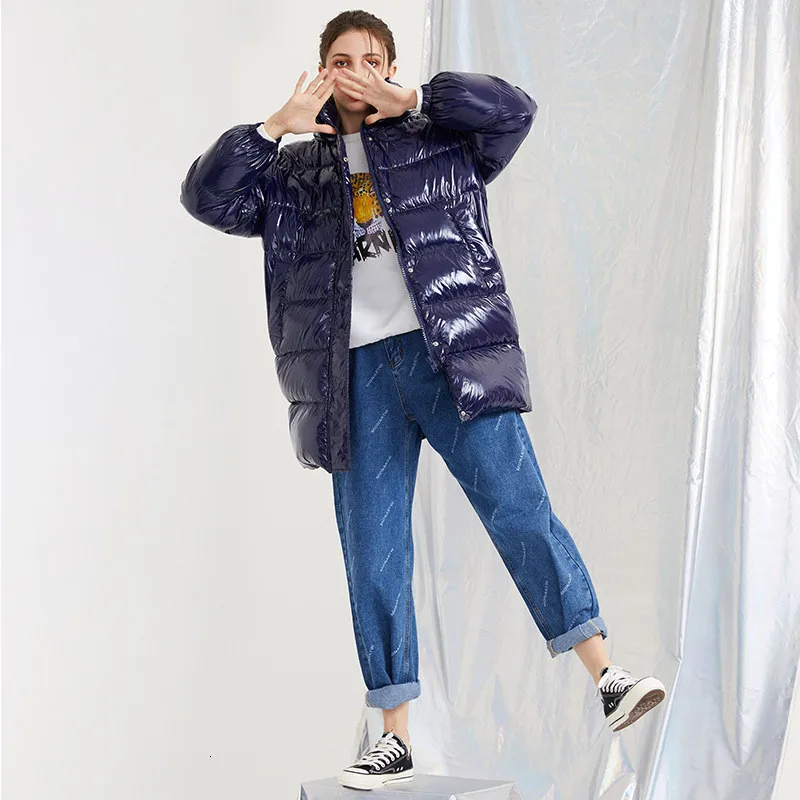 2019 зимняя куртка-пуховик Женская длинная куртка с секциями яркий утепленный со