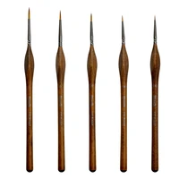 5pcset 132round high quality taklon hair wooden handle watercolor acrylic artist art supplies paint brush