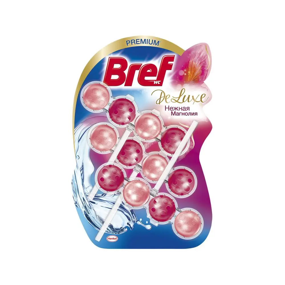Подвесной туалетный блок Bref Deluxe Нежная магнолия, 3 х 50 г|Для чистки унитаза| | АлиЭкспресс