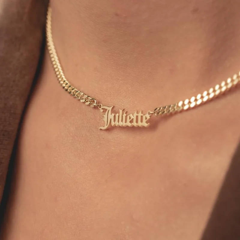 

Ожерелье в готическом стиле с золотым именем ожерелье с именем на заказ ожерелье с именем на английском языке ожерелье с именем на заказ Рож...