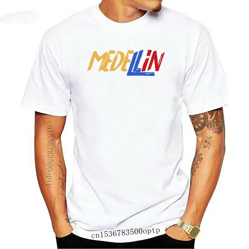 

Футболка мужская с надписью «Medellin», рубашка с принтом Пабло Эскобара, хипстерская уличная одежда, одежда для Хэллоуина в Колумбийском стиле
