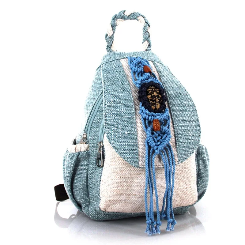 

Cotton Linen Fresh Children School Bags Kids Handmade Travel Backpacks Satchel Book Pouches Mochila Infantil Escolar for Girls