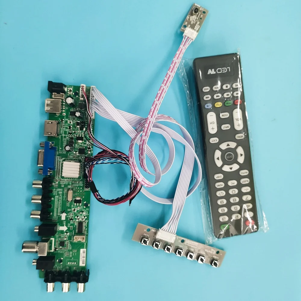 

Kit For B156XW02 V.2 LED remote 1366X768 Signal controller board digital TV LVDS USB HDMI VGA AV 15.6" 40pin DVB-T DVB-T2