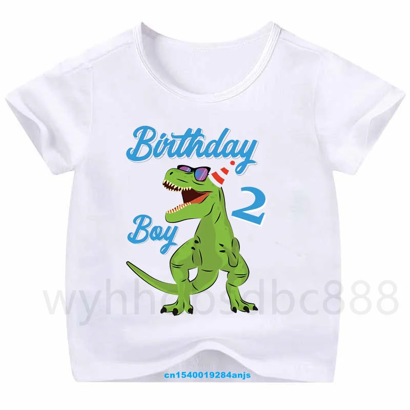 

1-10 New Fashion Short-sleeved Children's T-shirt Cute Cartoon Dinosaur Birthday Children's T-shirt Boys and Girls Casual Tops