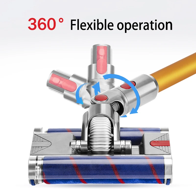 Double Soft Roller Head Quick Release Electric Floor for Dyson V7 V8 V10 V11 V15 Vacuum Cleaner Parts | Бытовая техника