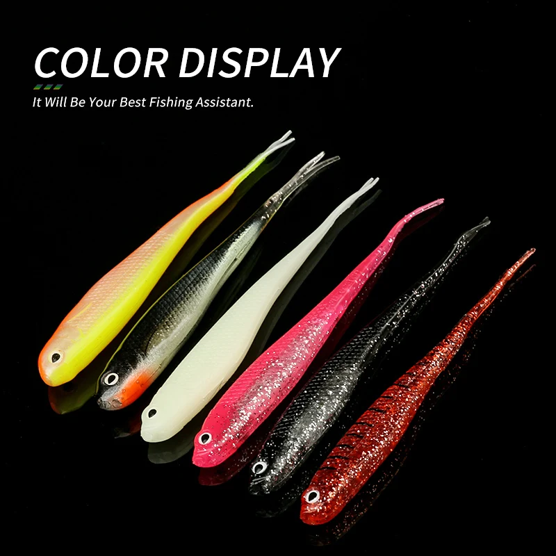 Ardea 3Pcs Silicone Bait 126/130mm 7.3/9.5g Forked fishtail Soft Artificial Lure 3D eyes Fish shape Wobblers Worm Fishing Lures