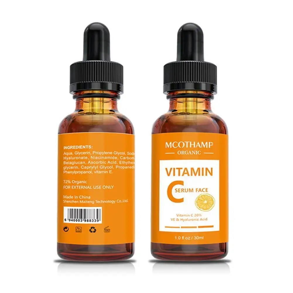 

100% Pure Vitamin C Serum Liquid Freckle Remove Acne Dark Skin Hyaluronic Face Serum Care Spot Acid Fade Anti Scars N9X5