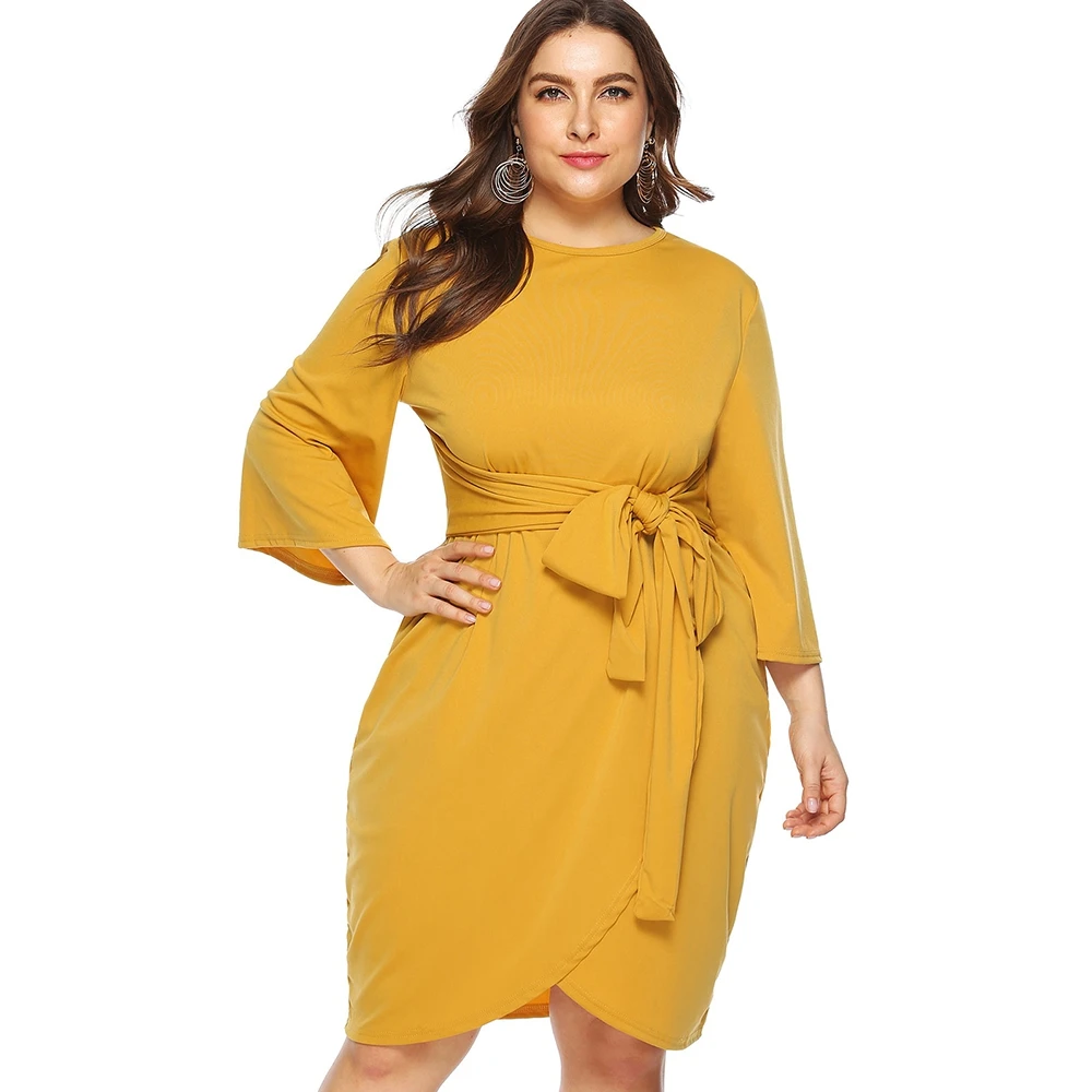 Senstra Moja Candy Платье женское с высокой талией А-линия поясом тюльпан платье круглый