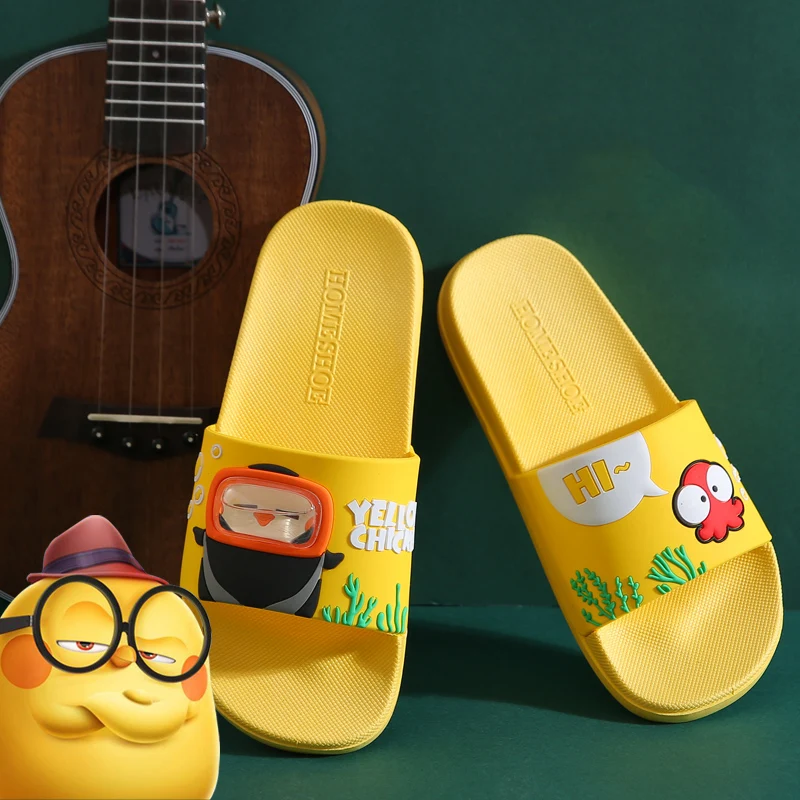 Шлепанцы для мужчин и женщин мультяшный рисунок симпатичные пляжные домашние