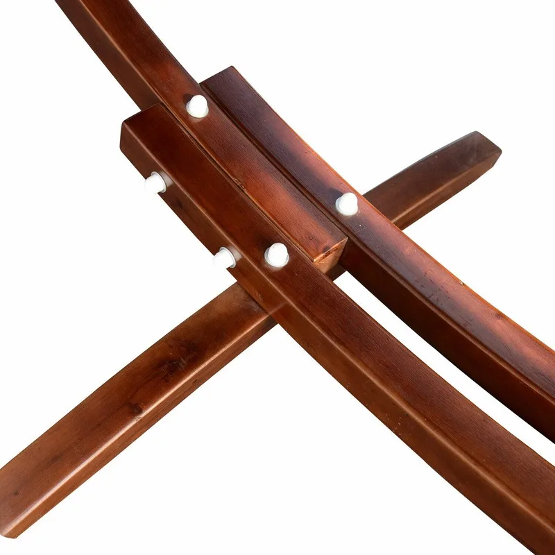 

Garden Swing Seat Outdoor Terrace Wooden Wood Frame Hammock Curved Bracket Sun Bed Chair Patio Chair