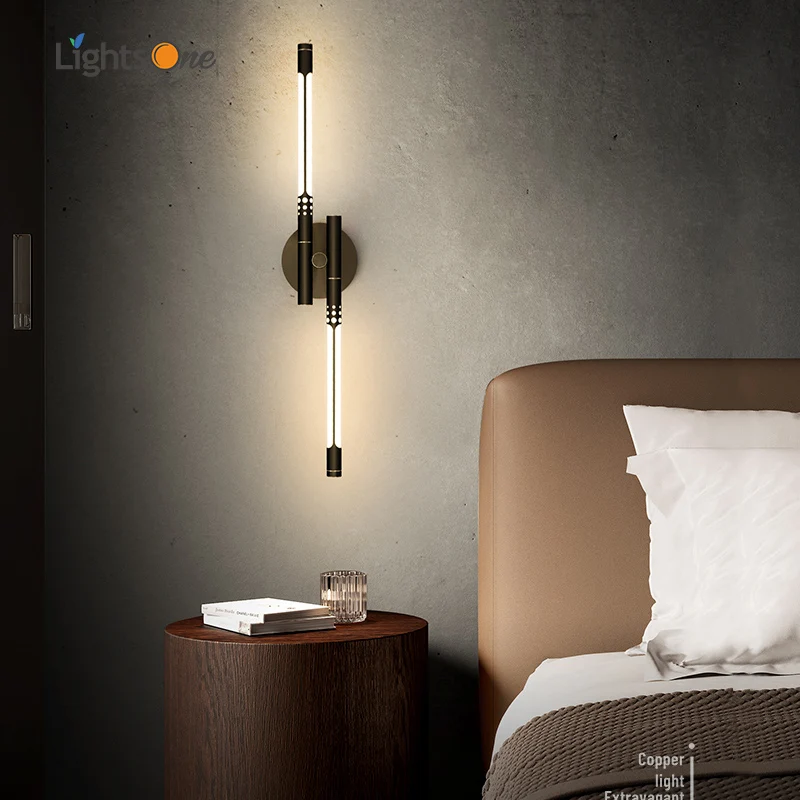 

Light luxury all-copper wall lamp post-modern bedroom bedside lamp guest room wall light