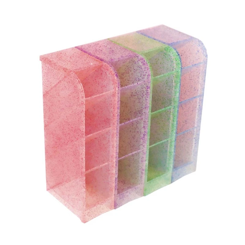 

4 Grids Desktop Pen Holder Office Stationery Storage Box Pencil Makeup Organizer