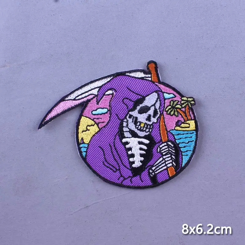 Нашивки в стиле панк-рок с черепом мрачным жнецом нашивки для утюга на одежду